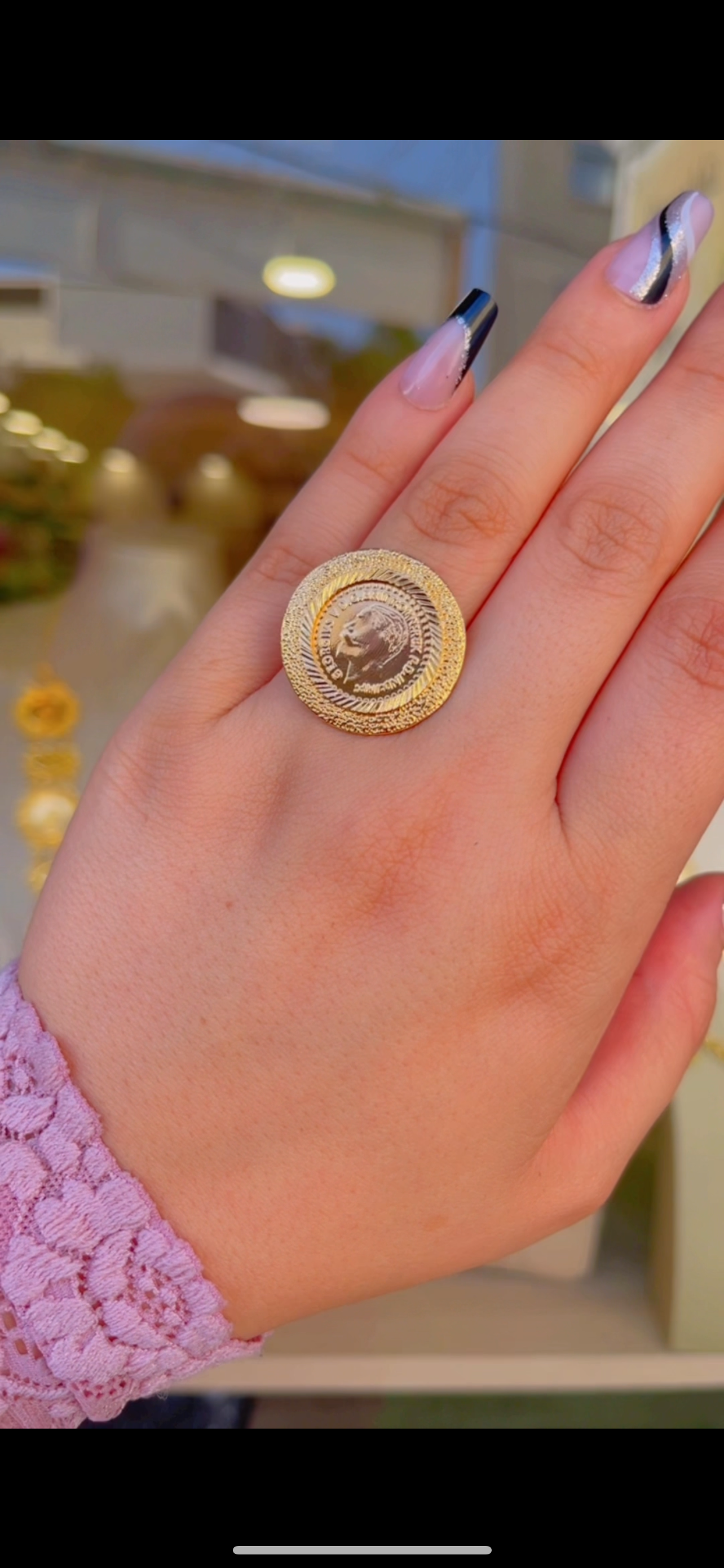 خاتم ليره اطار رشة سكر