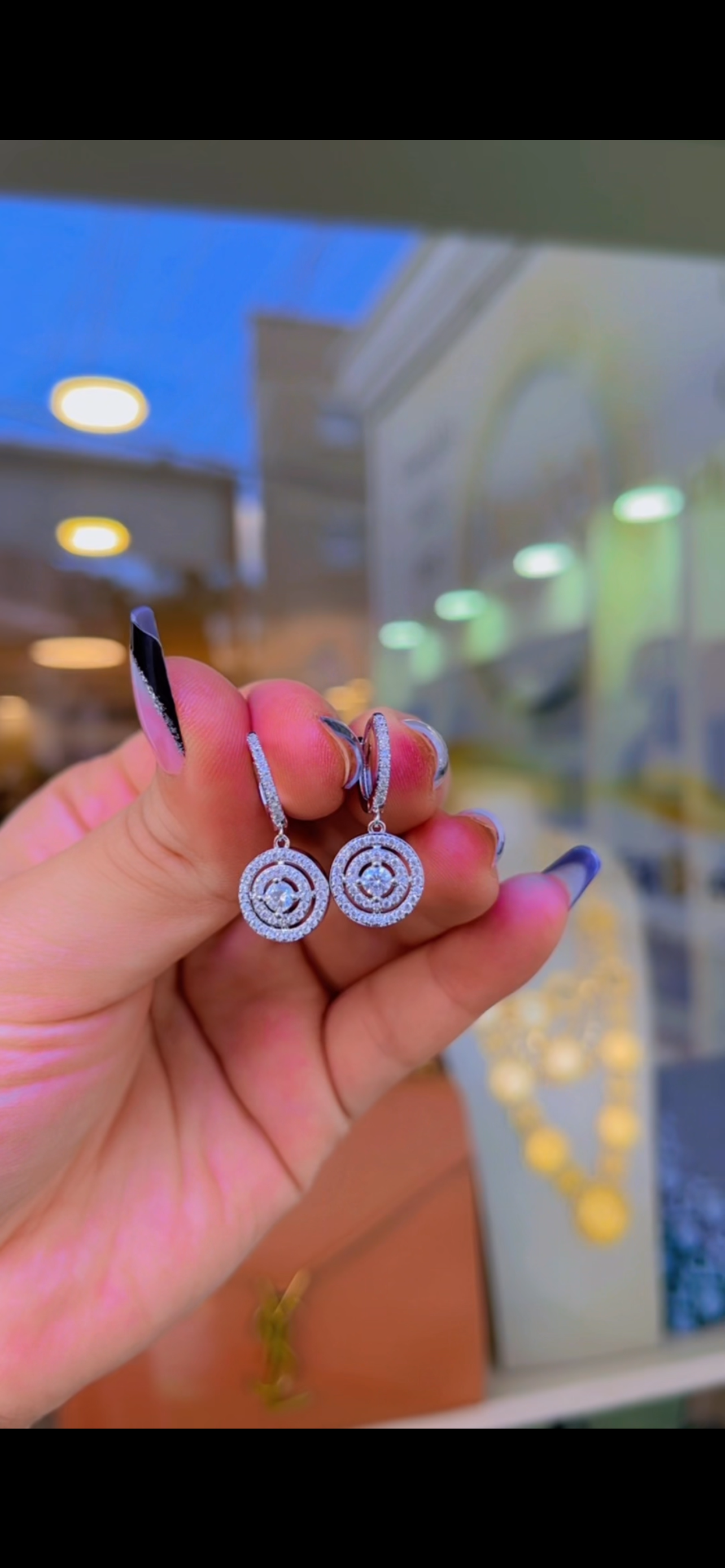 حلق فُل زركون فضي