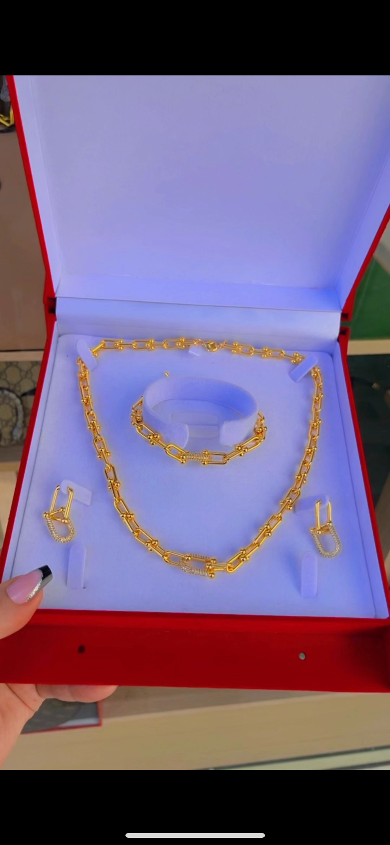 طقم تيفاني حجر واحد اصفر