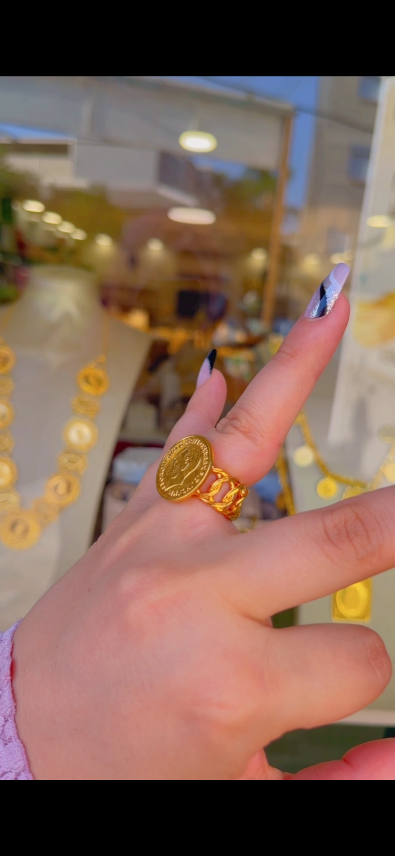 خاتم ليره جنزير بتكبر وبتصغر