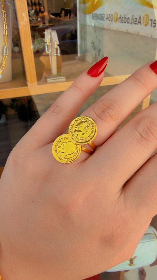 خاتم ليرتين ناعم  بتكبر وبتصغر