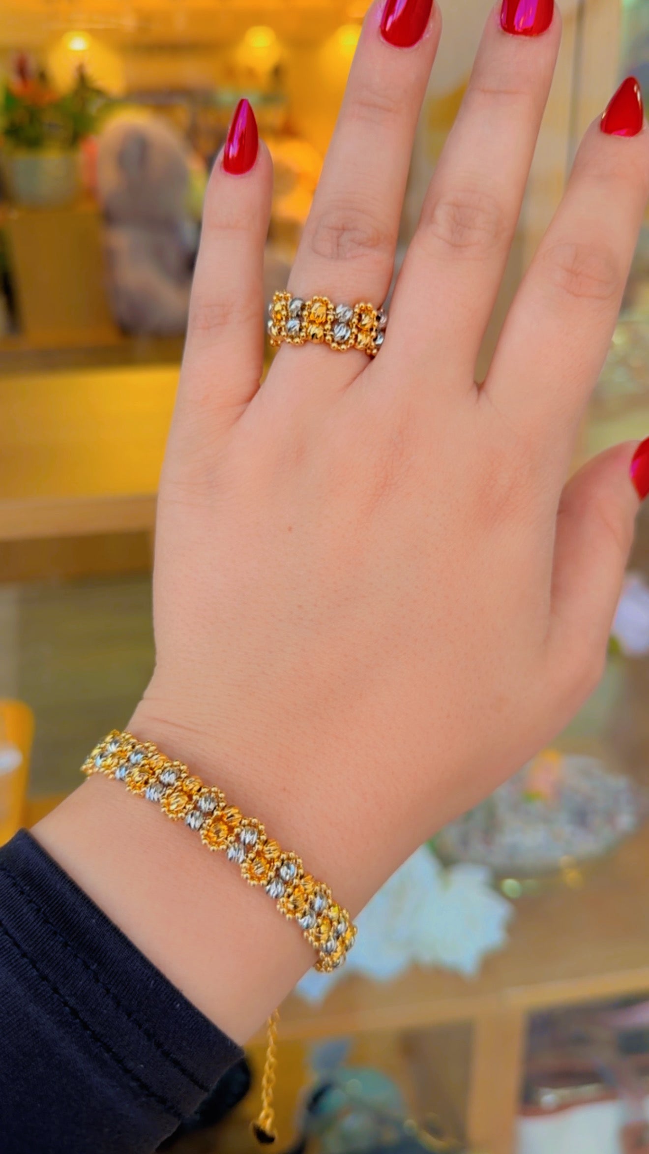 طقم لازوردي فضي ذهبي