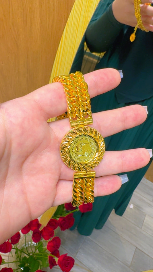 اسواره جنزير طبقتين مع ليره