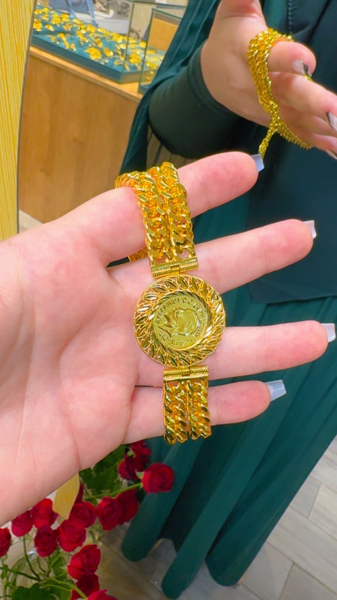 اسواره جنزير طبقتين مع ليره