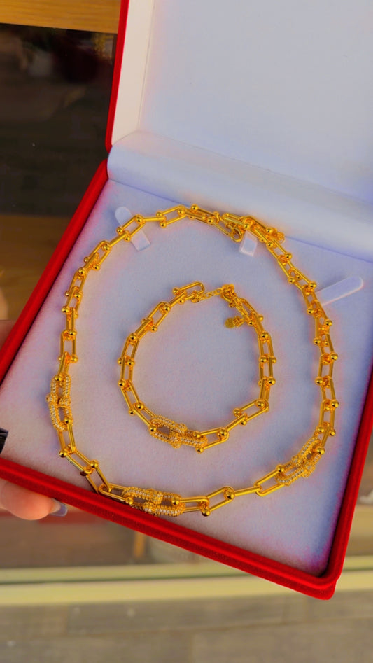 طقم تيفاني حجار اصفر