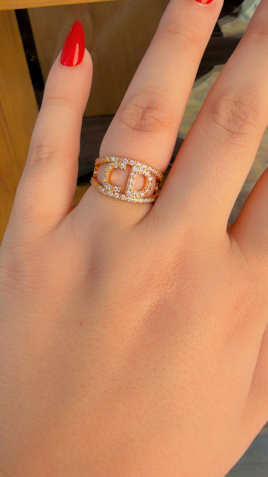 خاتم CD لون ذهبي بتكبر وبتصغر