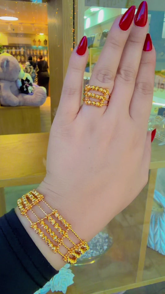 طقم طابات تقليد لازوردي ذهبي