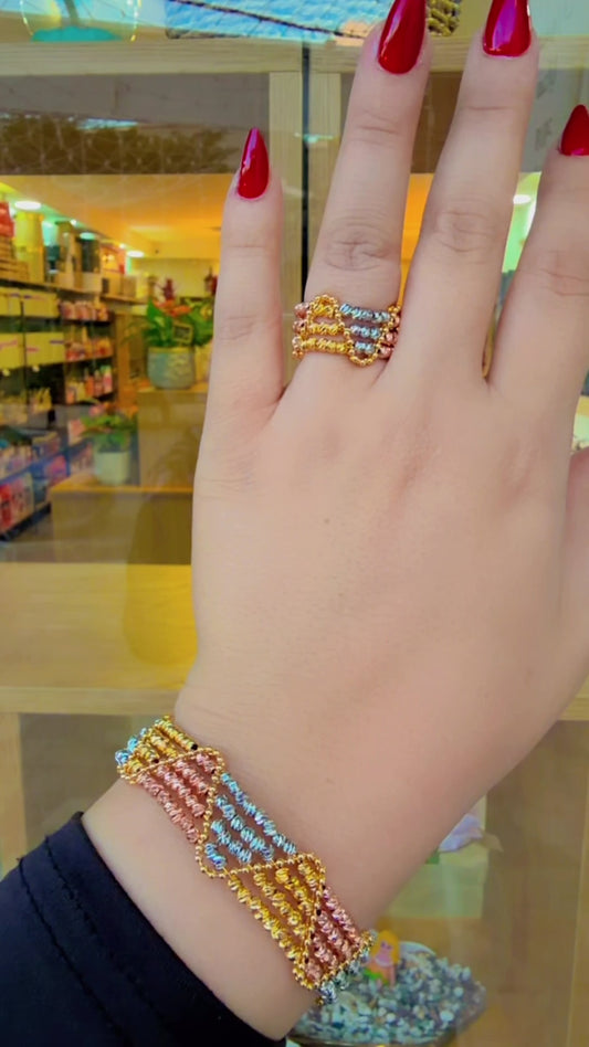 طقم لازوردي ملون